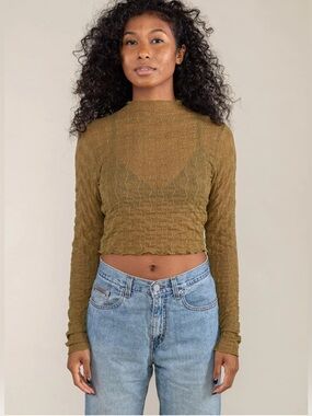 nlt Abra Jacquard Mesh Crop top